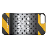 iPhone 7 ケース |建築ゾーン |黄色、黒 Case-Mate iPhoneケース (裏面(横))