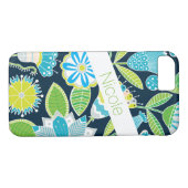 iPhone 7 ケース |花お洒落類 |緑(青) Case-Mate iPhoneケース (裏面(横))