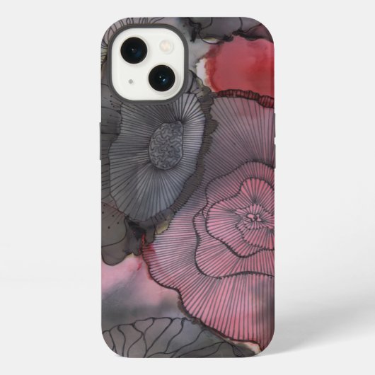 iPhone 7/8 ブラック レッド ベリー スマホケース iPhoneケース (裏面)