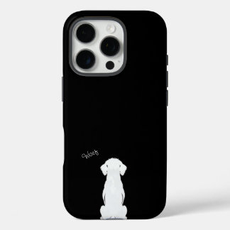 Iphone case black with dog silhouette  16 proケース