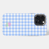 iphone case blue gingham iPhoneケース (裏面横)