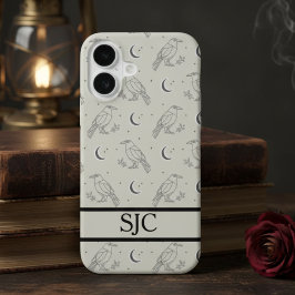  iPhone Case - Raven & Moon Pattern iPhone 16ケース