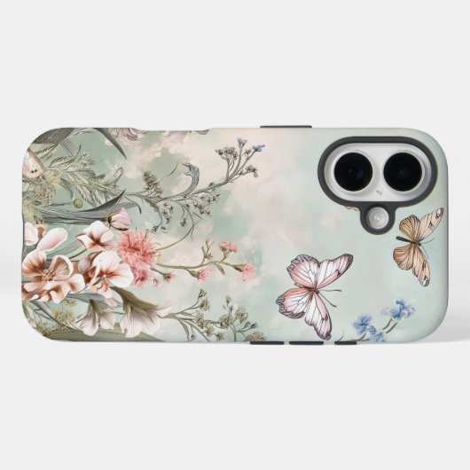  iPhone Case with flowers. Case-Mate iPhoneケース (裏面 (横))