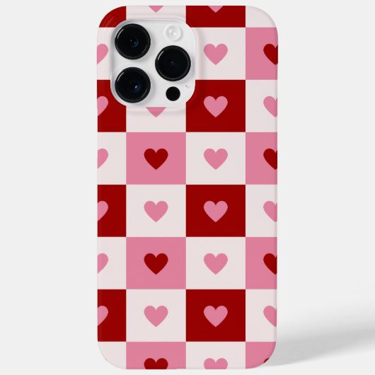iPhone case with red and pink hearts. Case-Mate iPhoneケース (裏面)