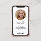 iPhone instagramのブロガーdusty pink 名刺 (正面)