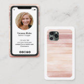 iPhone instagramのブロガーdusty pink 名刺 (正面/裏面)