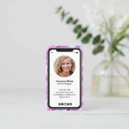 iPhone Instagramブロガー自筆証書 名刺 (スタンド正面)