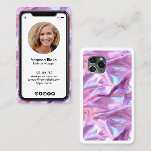 iPhone Instagramブロガー自筆証書 名刺 (正面/裏面)