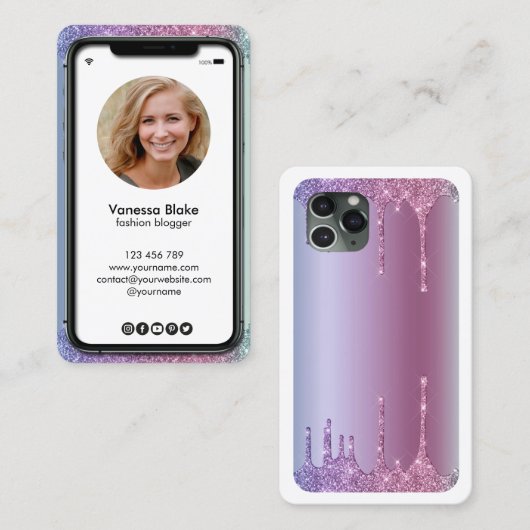 iPhone instagramブロガー 名刺 (正面/裏面)