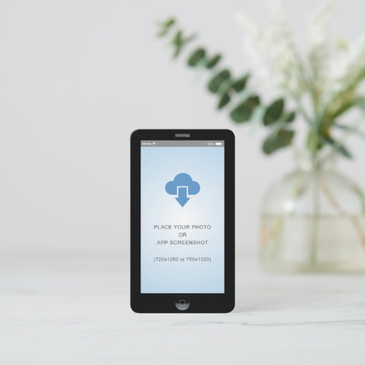 iPhone iOSスタイルアプリのスクリーンショット写真 名刺 (スタンド正面)
