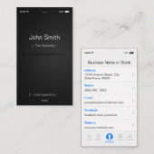 iPhone iOSスタイル-シンプル汎用モノクロ 名刺 (正面/裏面)