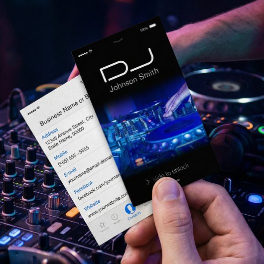 iPhone iOSスタイル-ターンテーブルスクラッチMusic Dj 名刺