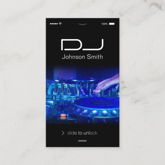iPhone iOSスタイル-ターンテーブルスクラッチMusic Dj 名刺 (正面)