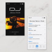 iPhone iOSスタイル-ターンテーブルヘッドフォンPub DJ 名刺 (正面/裏面)