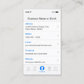iPhone iOSスタイル-ターンテーブルヘッドフォンPub DJ 名刺 (裏面)