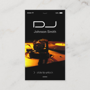 iPhone iOSスタイル-ターンテーブルヘッドフォンPub DJ 名刺