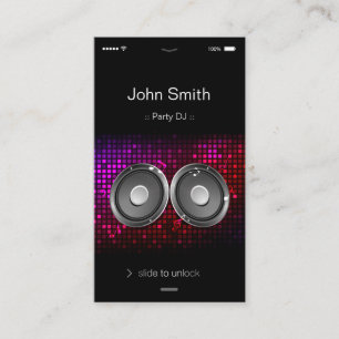 iPhone iOSスタイル-ユニークおよびスタイリッシュパーティーDJ 名刺