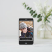 iPhone iOSスタイル – 個人用フォトプロファイル 名刺 (スタンド正面)