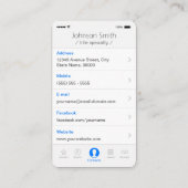 iPhone iOSスタイル – 個人用フォトプロファイル 名刺 (裏面)