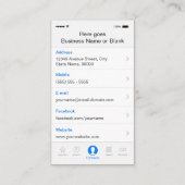 iPhone iOS カスタマイズ可能フラットUIスタイル 名刺 (裏面)