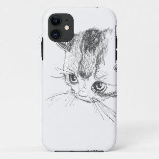 iPhone/iPadの場合猫のスケッチ iPhone 11 ケース
