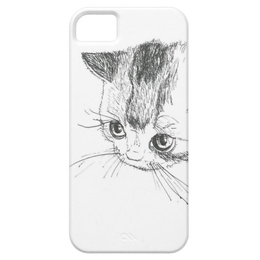 iPhone/iPadの場合猫のスケッチ Case-Mate iPhoneケース (裏面)
