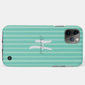iPhone / iPadケースアクアグリーンストライプ Case-Mate iPhoneケース (裏面(横))