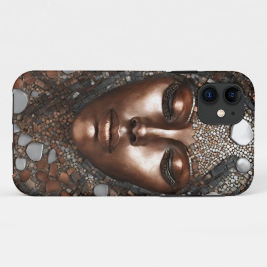 iPhone / iPadケースウーメンズカッパーモサイアック顔 Case-Mate iPhoneケース (裏面(横))