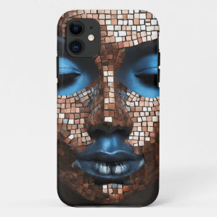 iPhone / iPadケース女性ブルー銅モサイア 11 ケース
