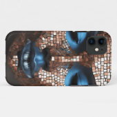 iPhone / iPadケース女性ブルー銅モサイア Case-Mate iPhoneケース (裏面(横))