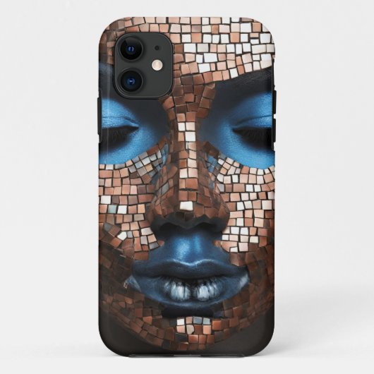 iPhone / iPadケース女性ブルー銅モサイア Case-Mate iPhoneケース (裏面)