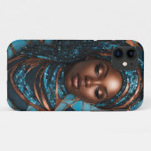 iPhone / iPadケース女性ブルー銅モサイア Case-Mate iPhoneケース (裏面(横))