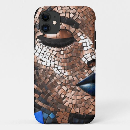 iPhone / iPadケース女性ブルー銅モサイア Case-Mate iPhoneケース (裏面)