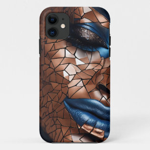 iPhone / iPadケース女性ブルー銅モサイア 11 ケース