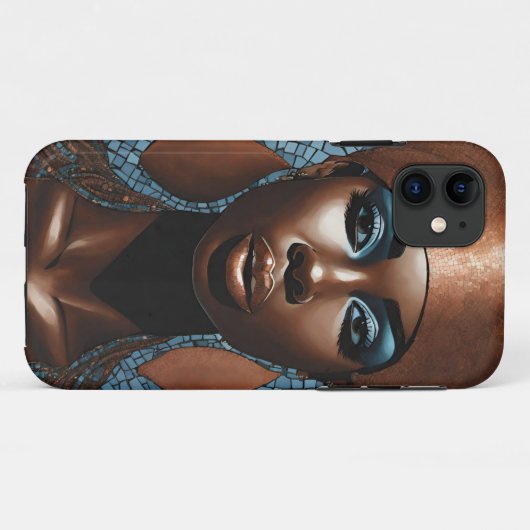 iPhone / iPadケース女性モザイク銅青 Case-Mate iPhoneケース (裏面(横))