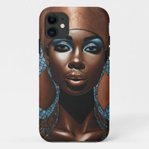 iPhone / iPadケース女性モザイク銅青 11 ケース
