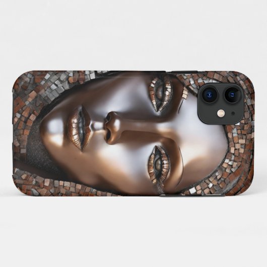 iPhone / iPadケース女性銅モサイア顔 Case-Mate iPhoneケース (裏面(横))