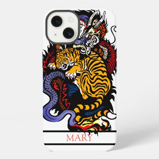 iPhone / iPadケース　タイガー＆ドラゴン＋カスタムネーム iPhoneケース (裏面)