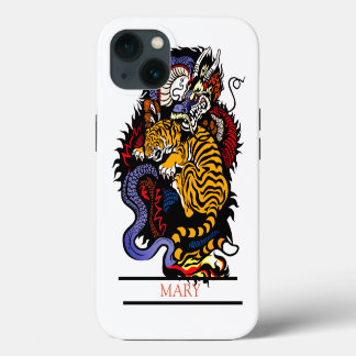 iPhone / iPadケース タイガー&ドラゴン+カスタムネーム 13ケース