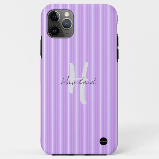 iPhone / iPadケース ラベンダー パープル ストライプ Case-Mate iPhoneケース (裏面)
