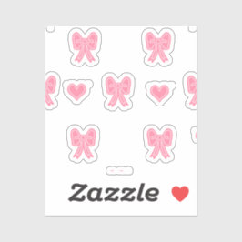 iPhone / iPadケース 可愛いピンクのリボンとハート Coque シール