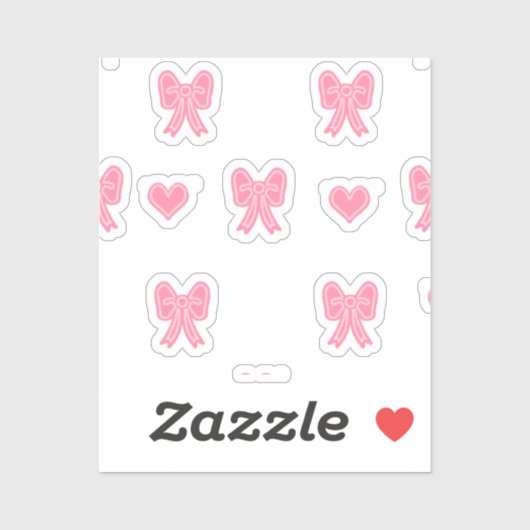 iPhone / iPadケース 可愛いピンクのリボンとハート Coque シール (シート)