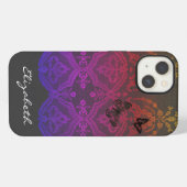 iPhone / iPadケースDIY名前アンティークレース灰色 iPhoneケース (裏面横)