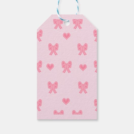 iPhone / iPad case Cute Pink Bows and Hearts Coque ギフトタグ (裏面)