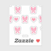 iPhone / iPad case Cute Pink Bows and Hearts Coque シール (シート)
