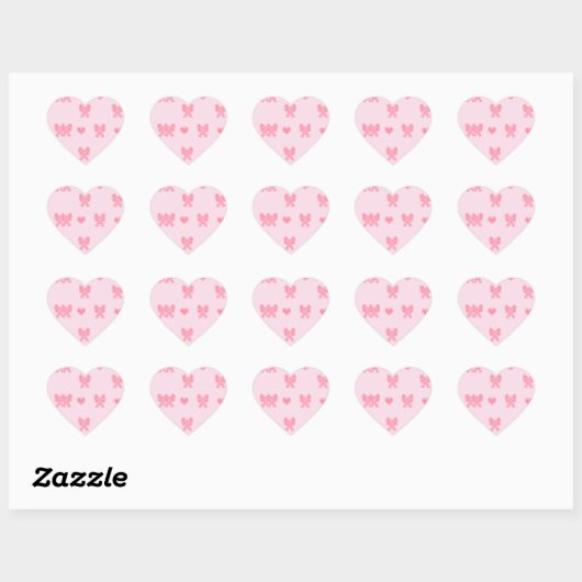 iPhone / iPad case Cute Pink Bows and Hearts Coque ハートシール (シート)