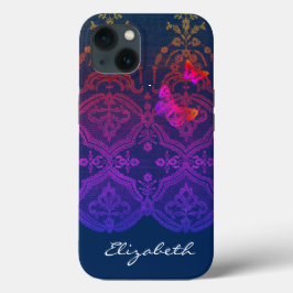 iPhone / iPad case DIY NAME ANTIQUE LACE IN GREY iPhone 13ケース