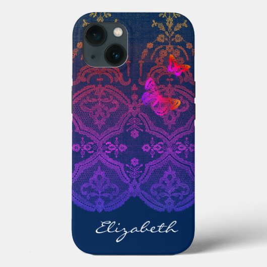 iPhone / iPad case DIY NAME ANTIQUE LACE IN GREY Case-Mate iPhoneケース (裏面)