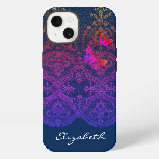 iPhone / iPad case DIY NAME ANTIQUE LACE IN GREY iPhoneケース (裏面)
