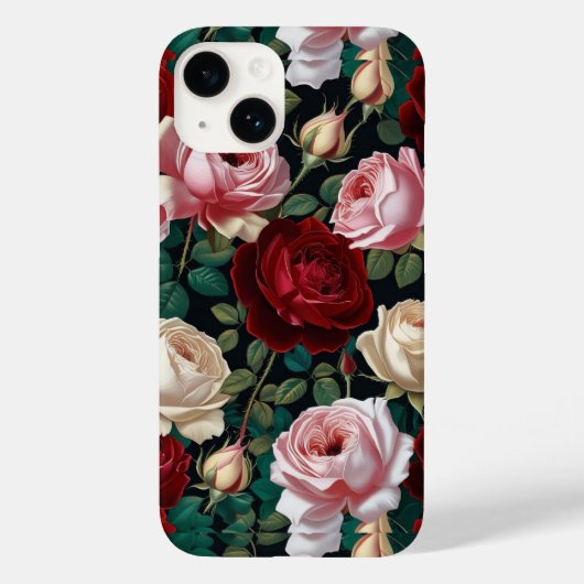 iPhone / iPad case red-white &pink roses Case-Mate iPhoneケース (裏面)